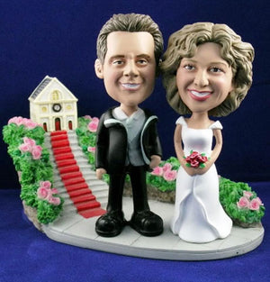 3D-Comicfigur vom Foto - Heirat auf der Burg - Lustige individuelle 3D-Comicfigur vom Hochzeitspaar