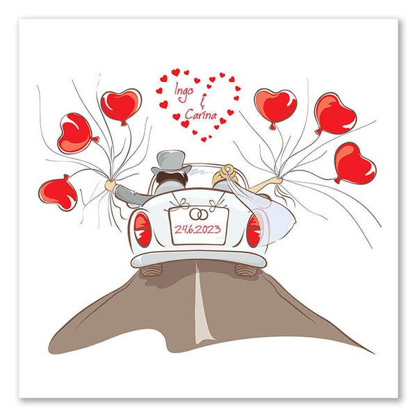 Fingerabdruck Baum - Hochzeitscorso Flitterwochen Fingerabdruck - Fingerabdruck Leinwand