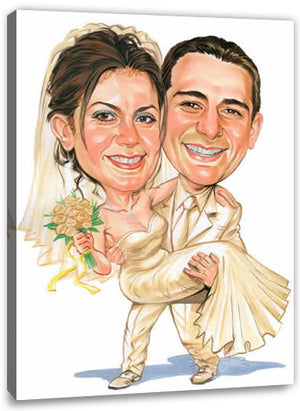 Karikatur vom Foto - Goldene Hochzeit - Lustige individuelle Karikatur vom Foto des Hochzeitspaares