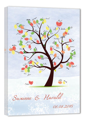 Fingerabdruck Baum - Hochzeit Fingerprint Hochzeitsbaum