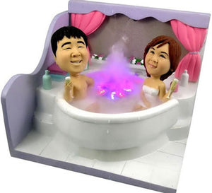 3D-Comicfigur vom Foto - Badewanne - Lustige individuelle 3D-Comicfigur vom Hochzeitspaar