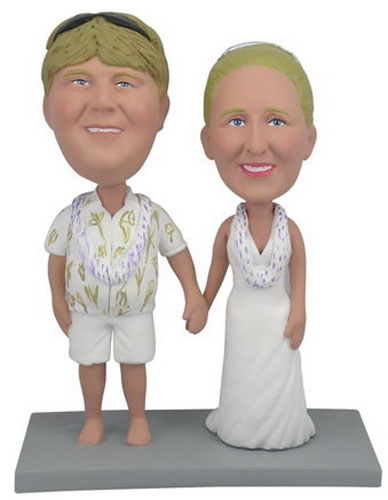 3D-Comicfigur vom Foto - Hawaii - Lustige individuelle 3D-Comicfigur vom Hochzeitspaar