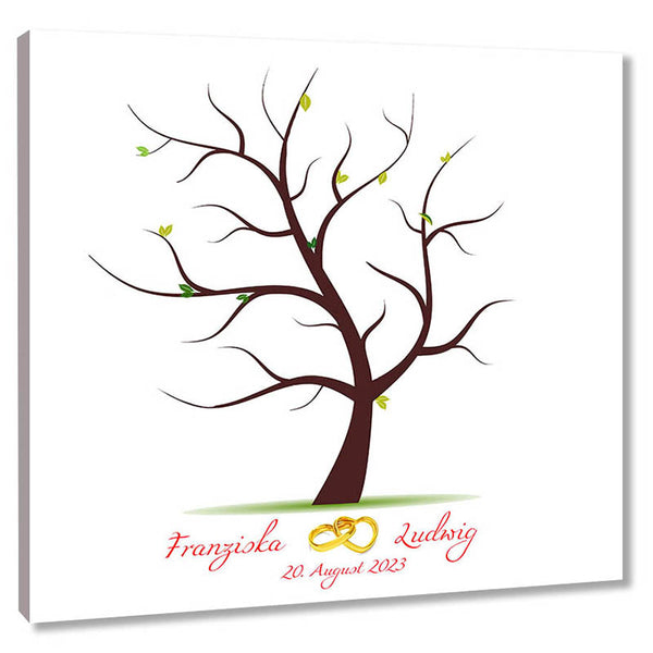 Fingerabdruck Baum - Untertitel Ring - Fingerabdruck Leinwand