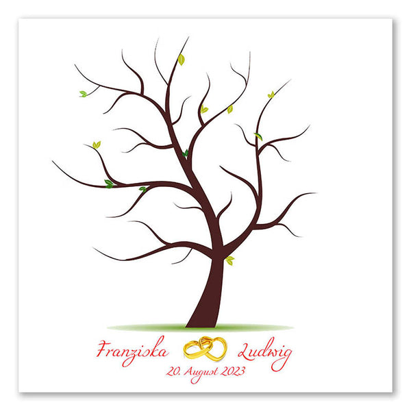 Fingerabdruck Baum - Untertitel Ring - Fingerabdruck Leinwand