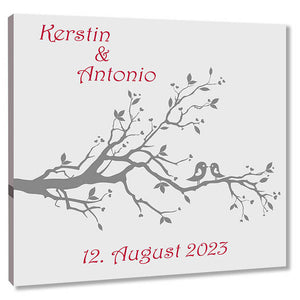 Fingerabdruck Baum - Hochzeitstauben Fingerabdruck grau - Fingerabdruck Leinwand