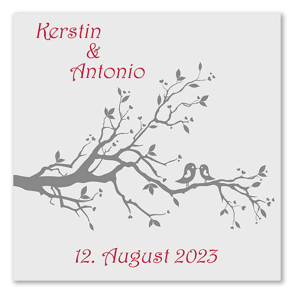 Fingerabdruck Baum - Hochzeitstauben Fingerabdruck grau - Fingerabdruck Leinwand