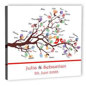 Fingerabdruck Baum - Hochzeitstauben Fingerabdruck - Fingerabdruck Leinwand