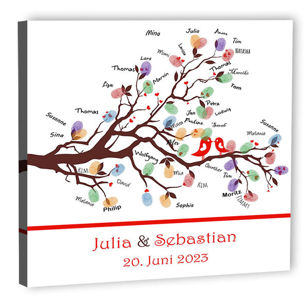 Fingerabdruck Baum - Hochzeitstauben Fingerabdruck - Fingerabdruck Leinwand