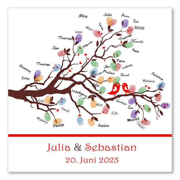 Fingerabdruck Baum - Hochzeitstauben Fingerabdruck - Fingerabdruck Leinwand