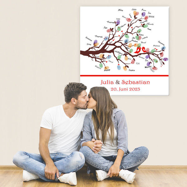 Fingerabdruck Baum - Hochzeitstauben Fingerabdruck - Fingerabdruck Leinwand