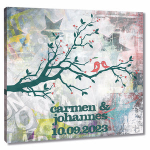 Fingerabdruck Baum - Hochzeit Fingerabdruck Kunst - Fingerabdruck Leinwand