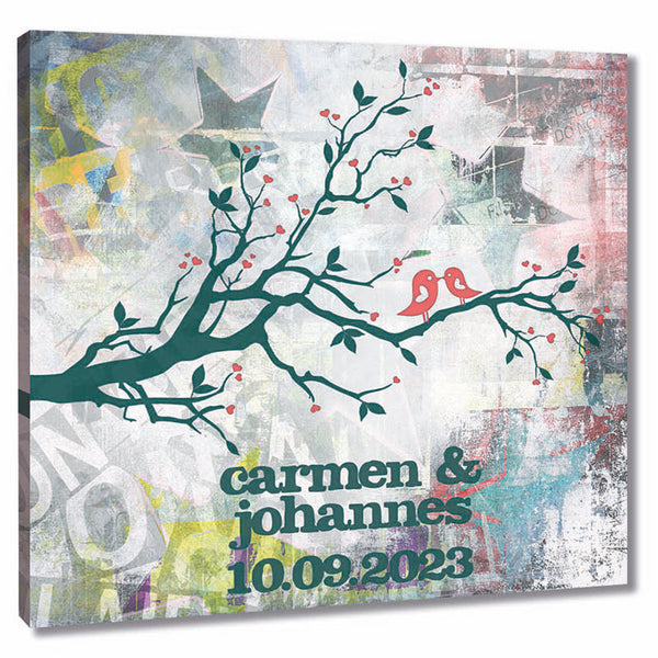 Fingerabdruck Baum - Hochzeit Fingerabdruck Kunst - Fingerabdruck Leinwand
