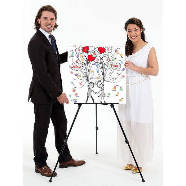 Fingerabdruck-Leinwand - Herzballon - Fingerabdruck Leinwand