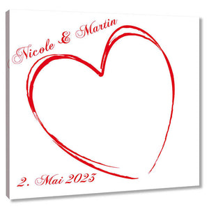 Fingerabdruck Baum - Hochzeit Fingerabdruck grosses-Herz - Fingerabdruck Leinwand