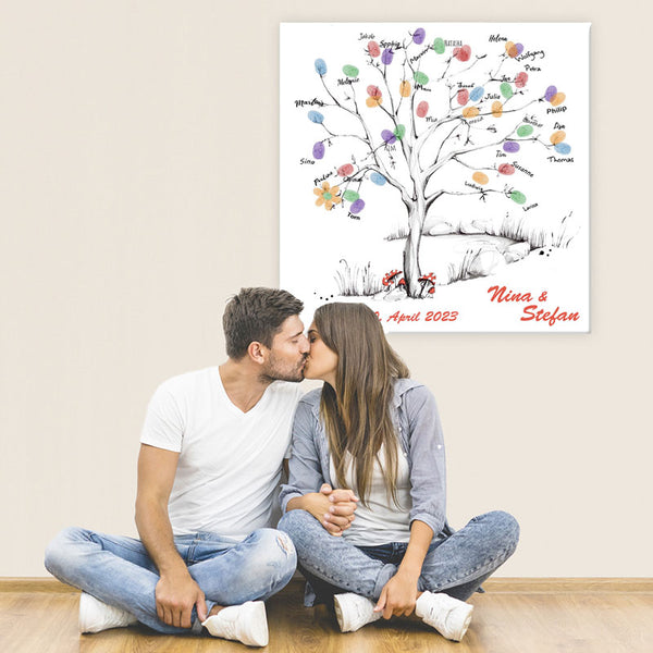 Fingerabdruck Baum - Wedding Tree - Vorlage - Fingerabdruck Leinwand