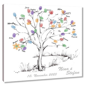 Fingerabdruck Leinwand - Wedding Tree - Vorlage Uni - Fingerabdruck Leinwand