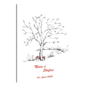 Fingerabdruck Leinwand - Wishing Tree Gäste - Fingerabdruck Leinwand