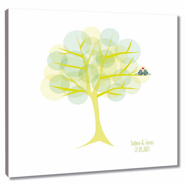 Fingerabdruck-Leinwand - Hochzeit-Baum Grün - Fingerabdruck Leinwand