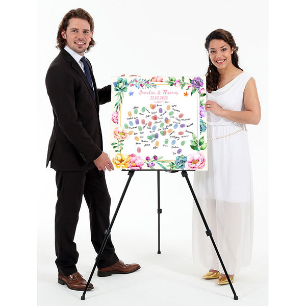 Fingerabdruck Leinwand - Fingerabdruck Blumenrahmen - Fingerabdruck Leinwand
