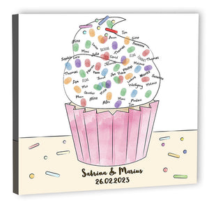 Fingerabdruck Leinwand - Fingerabdruck Cupcake - Fingerabdruck Leinwand