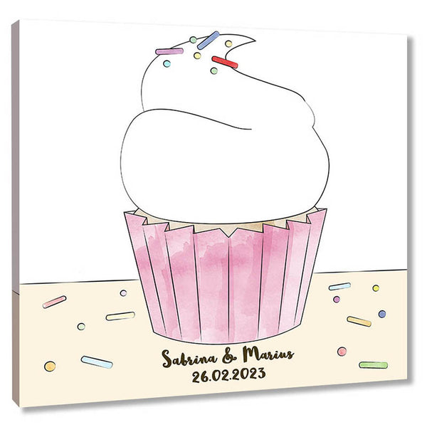 Fingerabdruck Leinwand - Fingerabdruck Cupcake - Fingerabdruck Leinwand