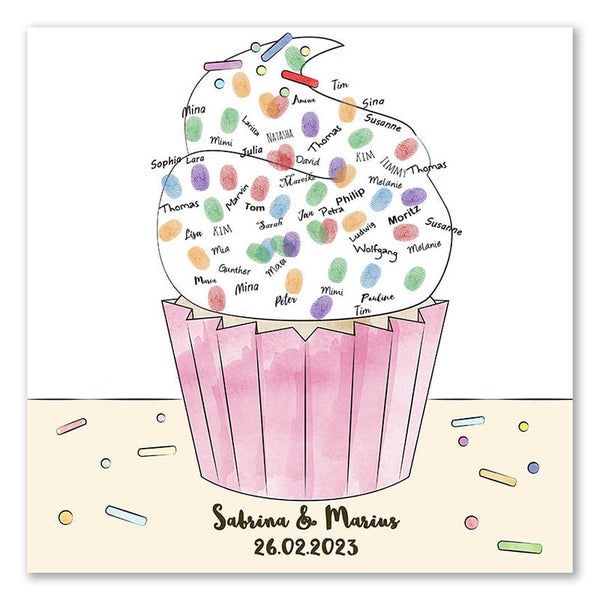 Fingerabdruck Leinwand - Fingerabdruck Cupcake - Fingerabdruck Leinwand