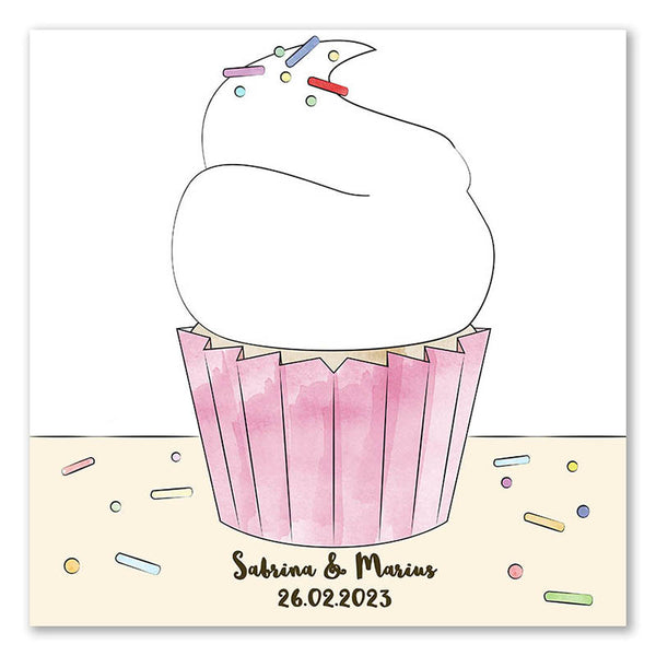 Fingerabdruck Leinwand - Fingerabdruck Cupcake - Fingerabdruck Leinwand