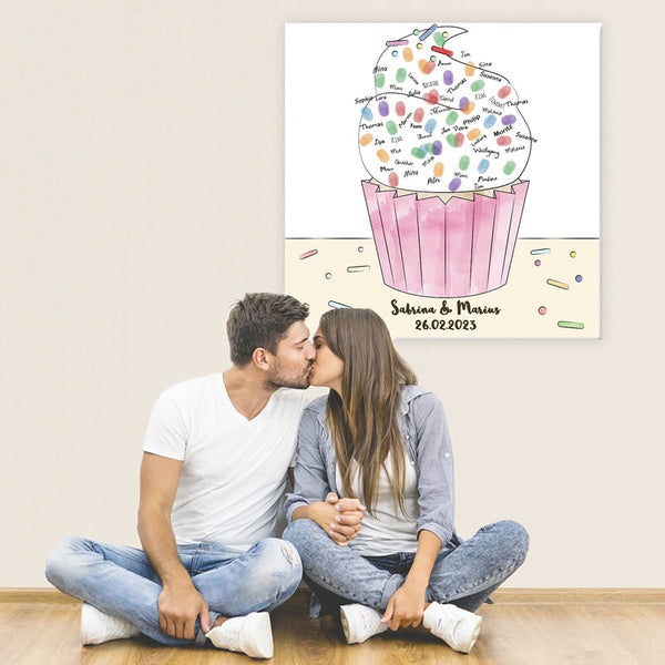Fingerabdruck Leinwand - Fingerabdruck Cupcake - Fingerabdruck Leinwand