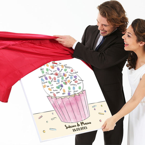 Fingerabdruck Leinwand - Fingerabdruck Cupcake - Fingerabdruck Leinwand