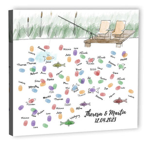 Fingerabdruck Leinwand - Fingerabdruck Fischen - Fingerabdruck Leinwand