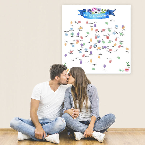 Fingerabdruck-Leinwand - Gratulieren - Fingerabdruck Leinwand