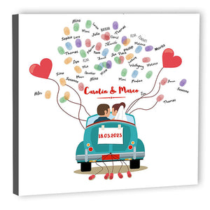 Fingerabdruck Leinwand - Fingerabdruck Just Married - Fingerabdruck Leinwand