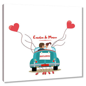 Fingerabdruck Leinwand - Fingerabdruck Just Married - Fingerabdruck Leinwand