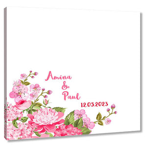 Fingerabdruck Leinwand - Fingerabdruck Rosa Blumen - Fingerabdruck Leinwand