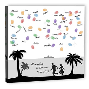 Fingerabdruck Leinwand - Fingerabdruck Strandspaziergang - Fingerabdruck Leinwand