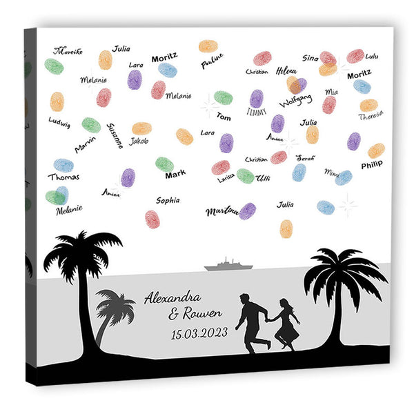 Fingerabdruck Leinwand - Fingerabdruck Strandspaziergang - Fingerabdruck Leinwand