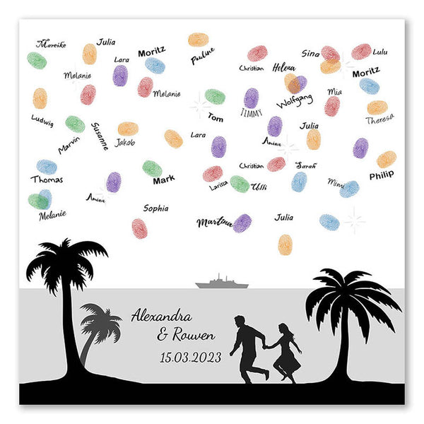 Fingerabdruck Leinwand - Fingerabdruck Strandspaziergang - Fingerabdruck Leinwand