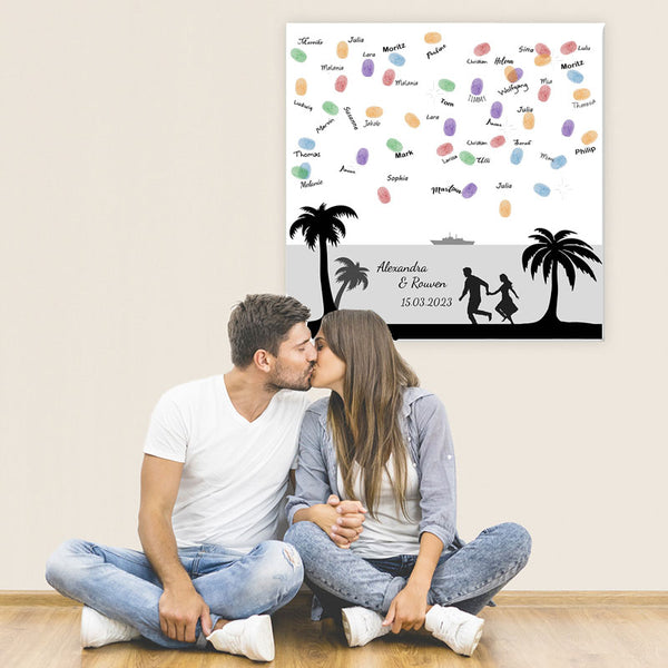 Fingerabdruck Leinwand - Fingerabdruck Strandspaziergang - Fingerabdruck Leinwand