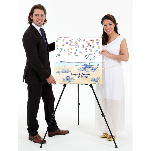 Fingerabdruck Leinwand - Fingerabdruck Beach Fun Blau - Fingerabdruck Leinwand