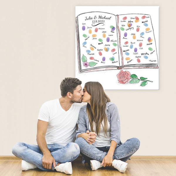 Fingerabdruck Leinwand - Fingerabdruck Gästebuch - Fingerabdruck Leinwand