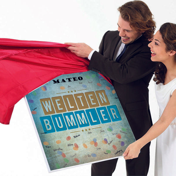 Fingerabdruck-Leinwand - Weltenbummler - Fingerabdruck Leinwand