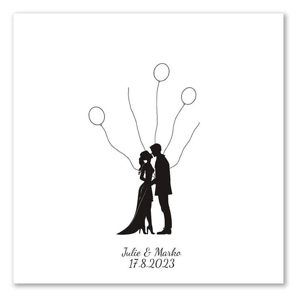 Fingerabdruck-Leinwand - Liebe Ballons - Fingerabdruck Leinwand