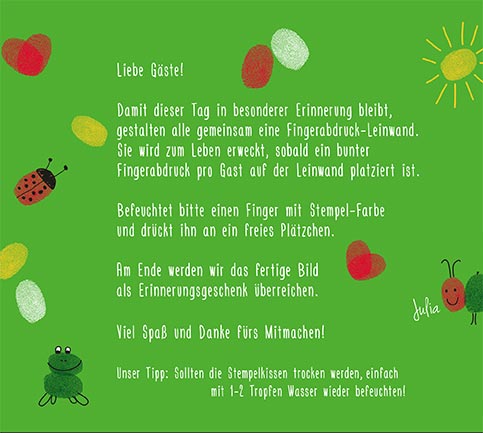 Fingerabdruck-Leinwand Tischaufsteller