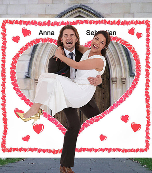Hochzeitsherz mit den Namen des Brautpaares