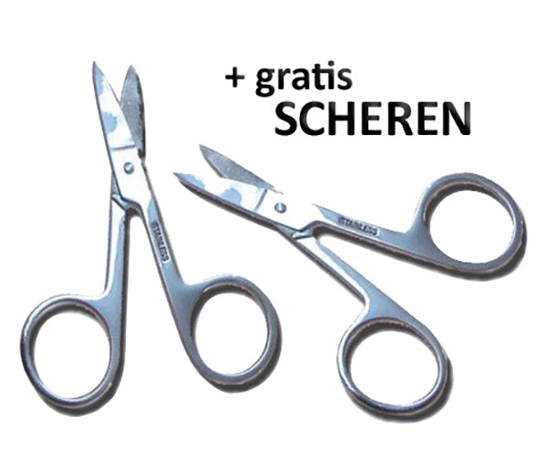 Zwei Nagelscheren gratis zum Zerschneiden des Hochzeitherzes