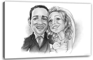 Karikatur vom Foto - Zeichnung - Lustige individuelle Karikatur vom Foto des Hochzeitspaares
