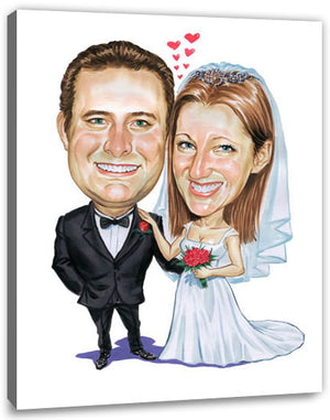 Karikatur vom Foto - Für immer - Lustige individuelle Karikatur vom Foto des Hochzeitspaares